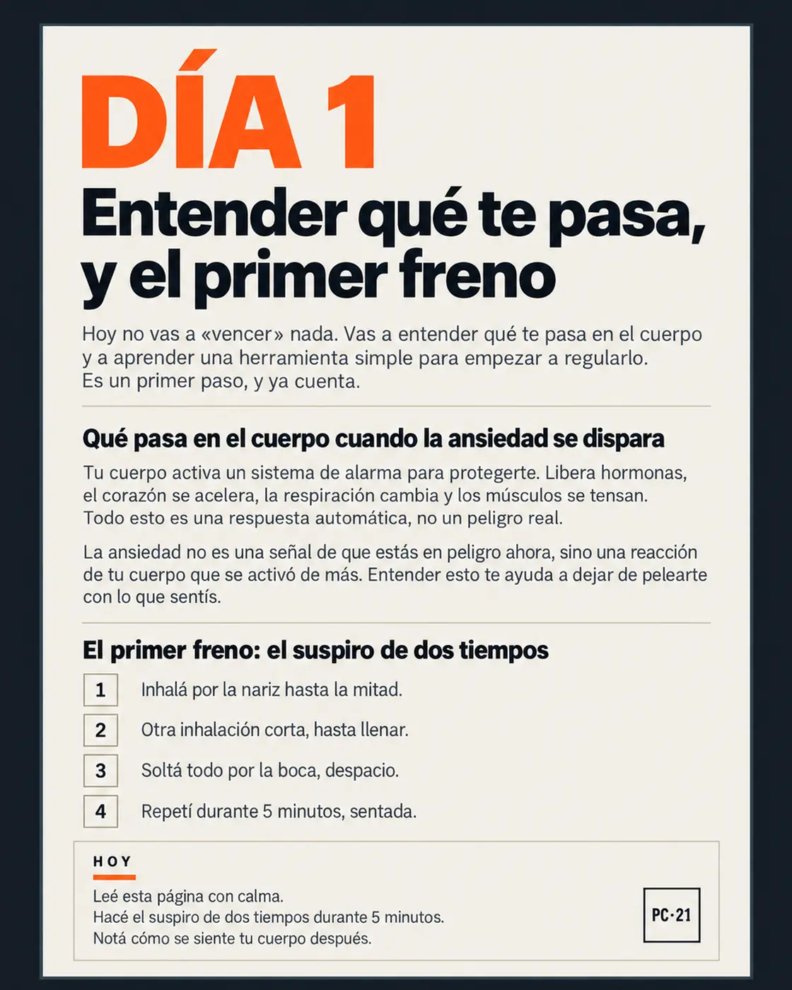 Día 1 de la guía: entender qué te pasa y el primer freno