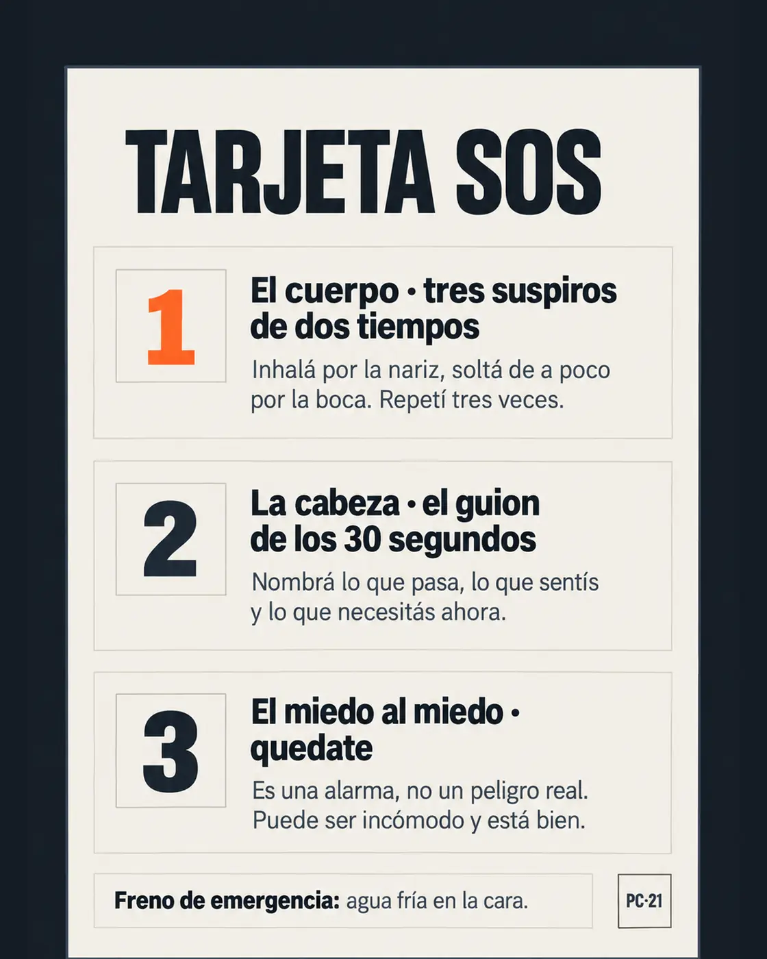 La Tarjeta SOS: los tres frenos en una pantalla