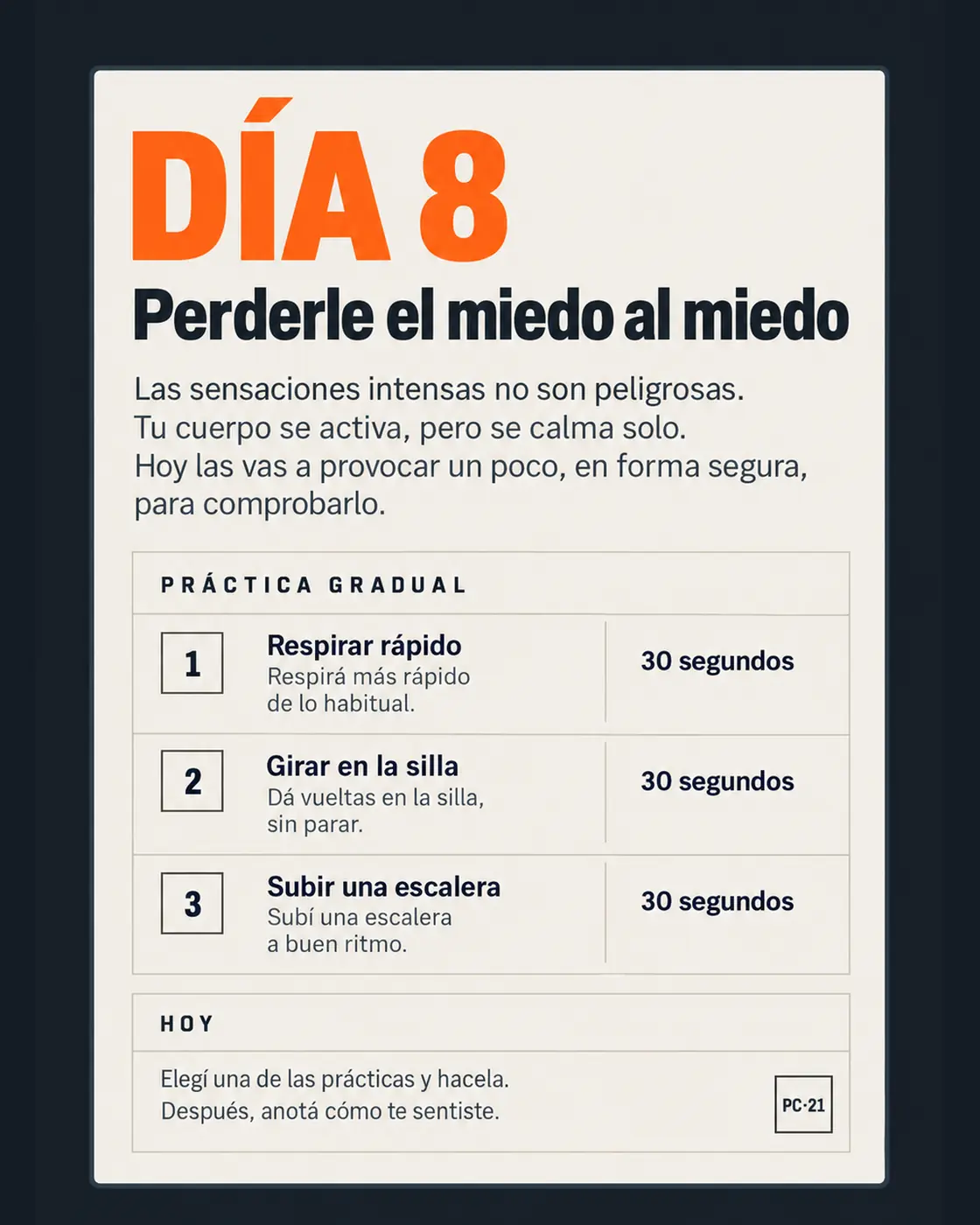 Día 8: perderle el miedo al miedo