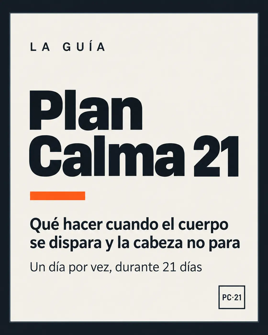 La portada de la Guía Plan Calma 21